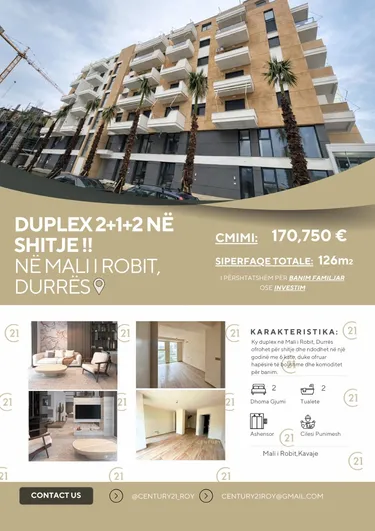 Foto e Apartment në shitje Mali i Robit, Durrës