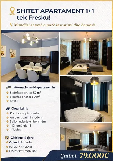 Zdjęcie Mieszkanie na sprzedaż Fresku, Rruga Muhamet Deliu, Tiranë