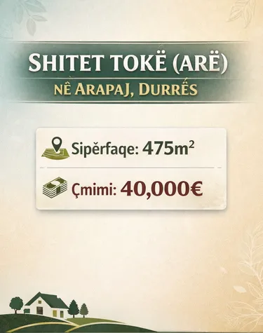 Foto di land in vendita Arapaj, Durrës