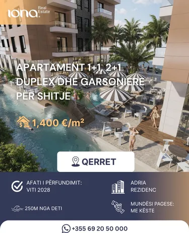 Фото studio на продажу Qerret, Bulevardi i Pishave, Golem, Kavajë